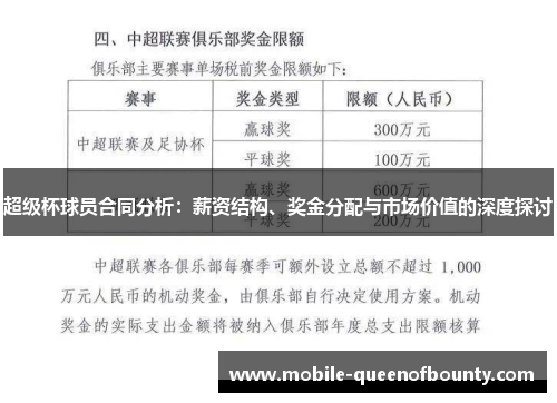 超级杯球员合同分析：薪资结构、奖金分配与市场价值的深度探讨